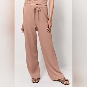 Brooke High Rise Rib Knit Wide Leg Sweatpants